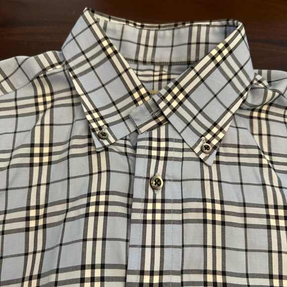 Burberry London Nova Blue Check Button Up Long Sleeve Shirt - Picture 1 of 5